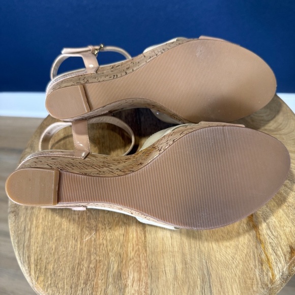 Guess Colby Pink and Cream Wedge Sandals with Cork Platform, Size 10 - Picture 7 of 7
